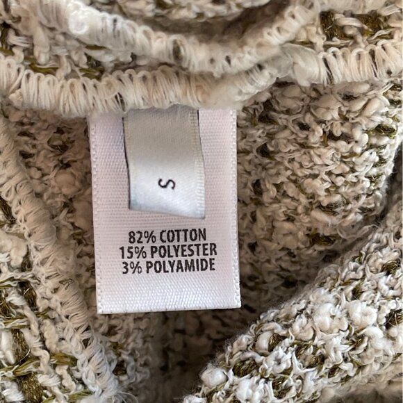 St. John Long Hoodie Sweater Bouclé In Ecru Melange Tweed Knit Hooded Sweatshirt - Picture 14 of 17